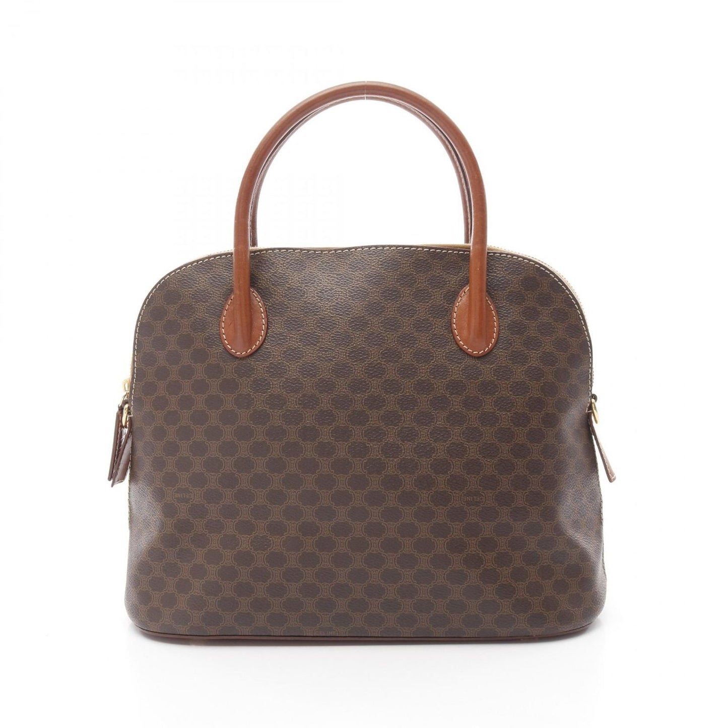 CELINE Macadam Handbag in Dark Brown PVC Coated Canvas