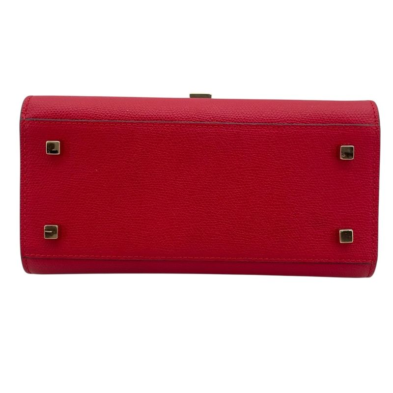 VALEXTRA Isee Mini Red Grained Calfskin Shoulder Bag