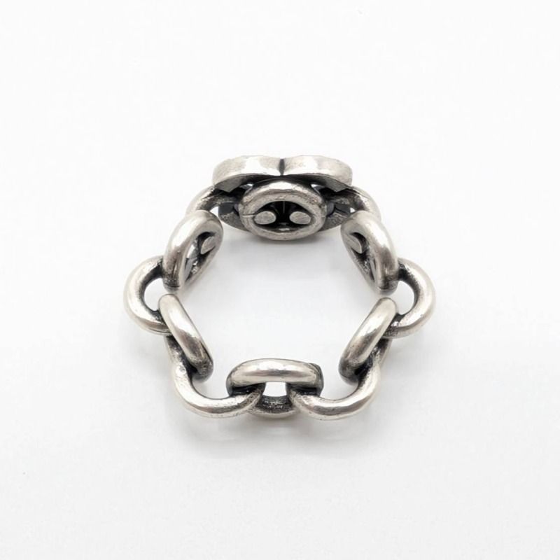CHANEL Coco Mark Ring #13 in Silver with Rhinestones