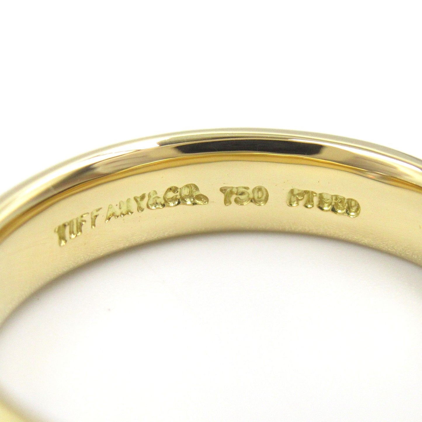 TIFFANY & CO 18K Yellow Gold & Platinum Solitaire Ring - Size 9