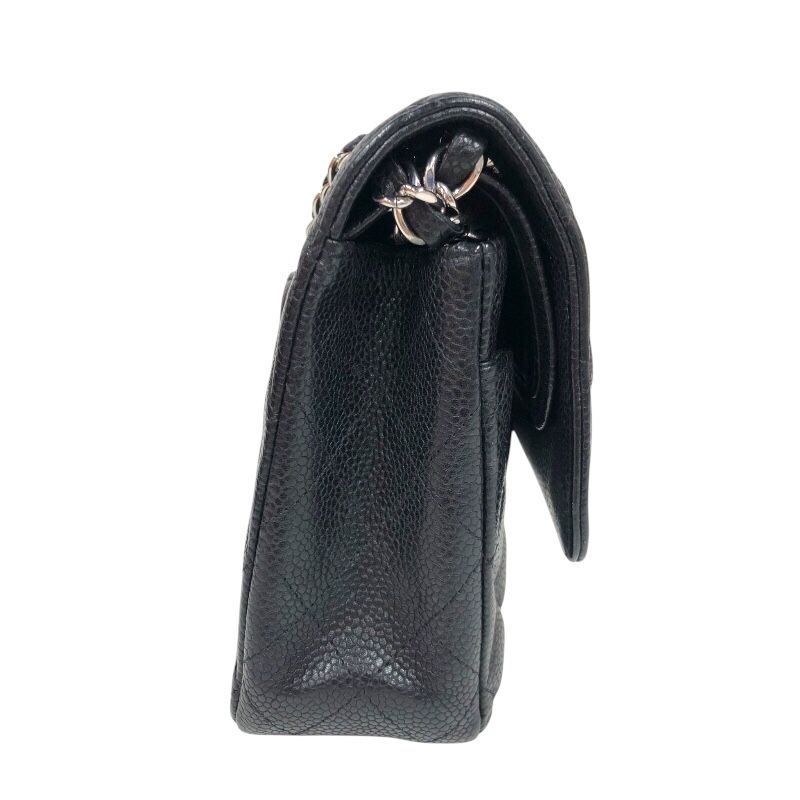 CHANEL Matelassé 25 Black Caviar Leather Shoulder Bag