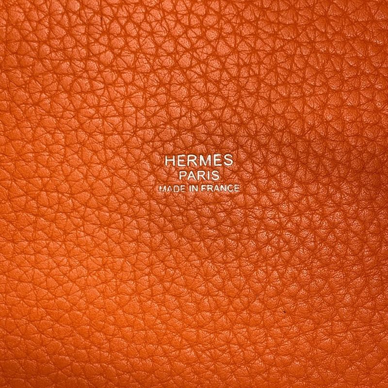 HERMES Picotin Lock PM Touch - Orange/Rouge Grenat with Silver Hardware