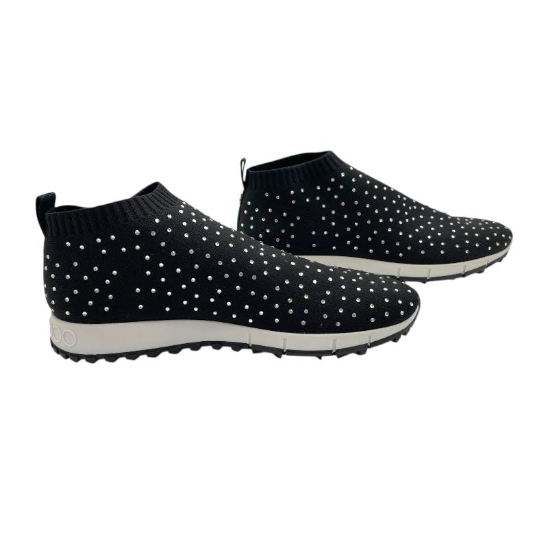 Jimmy Choo Black Stone-Embellished Sock Sneakers for Women