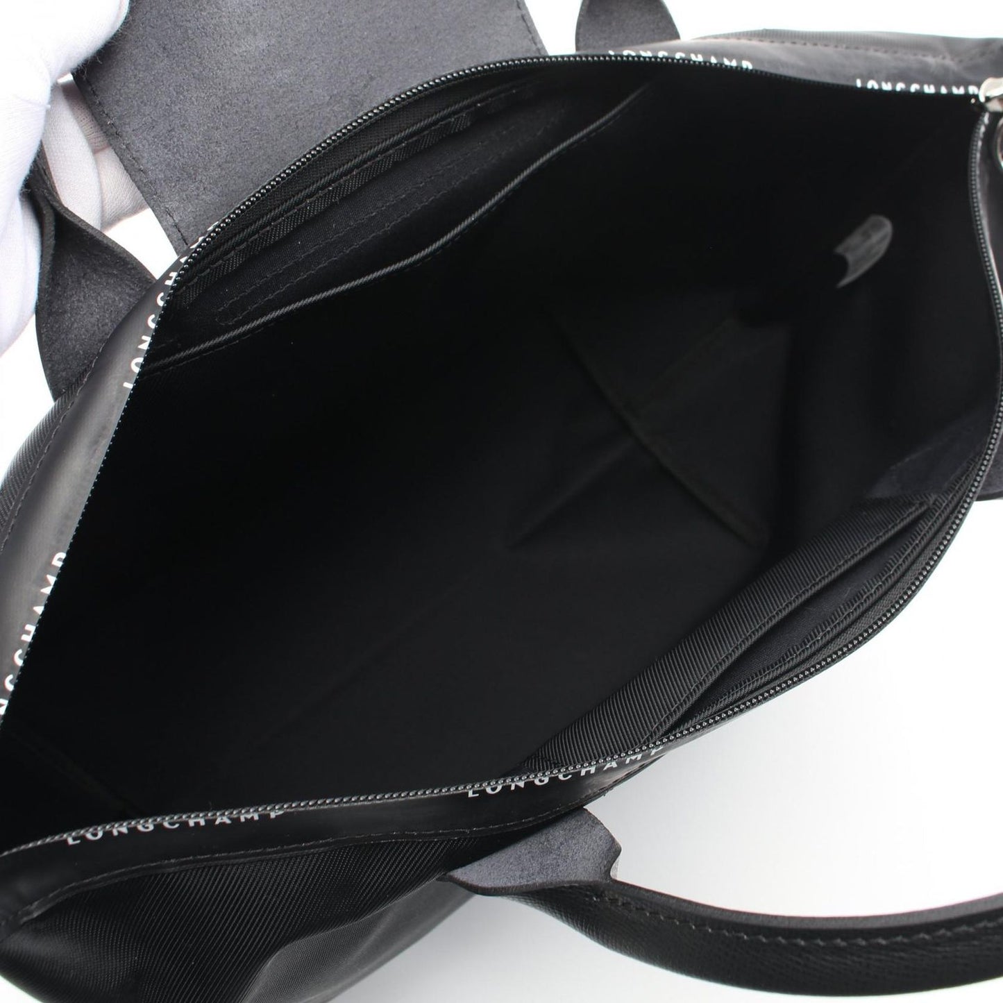 Longchamp Le Pliage Energy L Tote Bag - Black Canvas & Leather