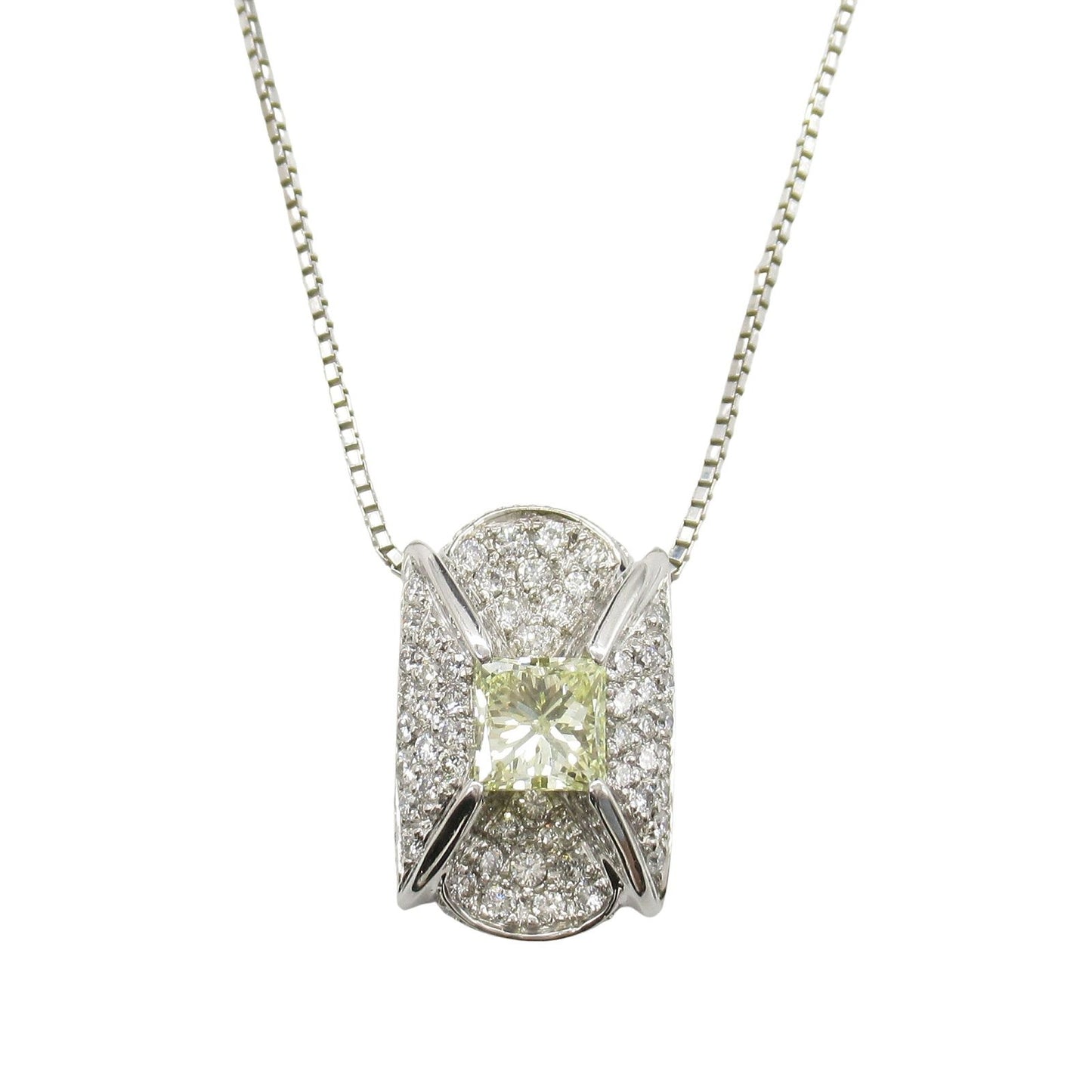 Exquisite K18WG Diamond Necklace - 0.895ct Luxury Elegance