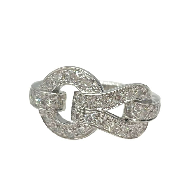 Cartier Agrafe Diamond Ring in Au750 - Exquisite Silver Elegance