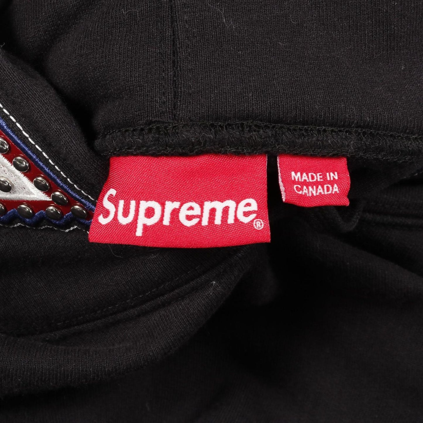 Supreme Pharaoh Studded Hooded Sweatshirt - Black Cotton, Size L