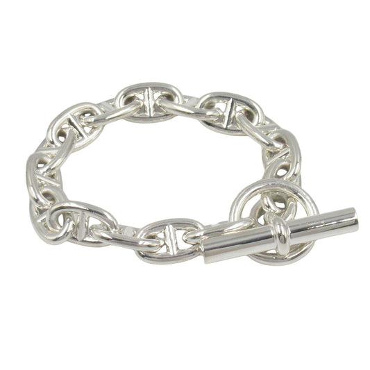 HERMES Silver 925 Chaine d'Ancre MM Bracelet - Exquisite Craftsmanship