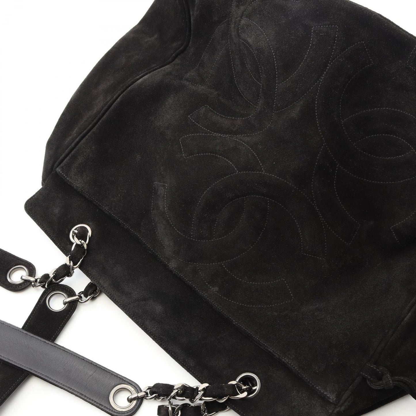 CHANEL Triple Coco Mark Black Suede Shoulder Bag - Exquisite Craftsmanship