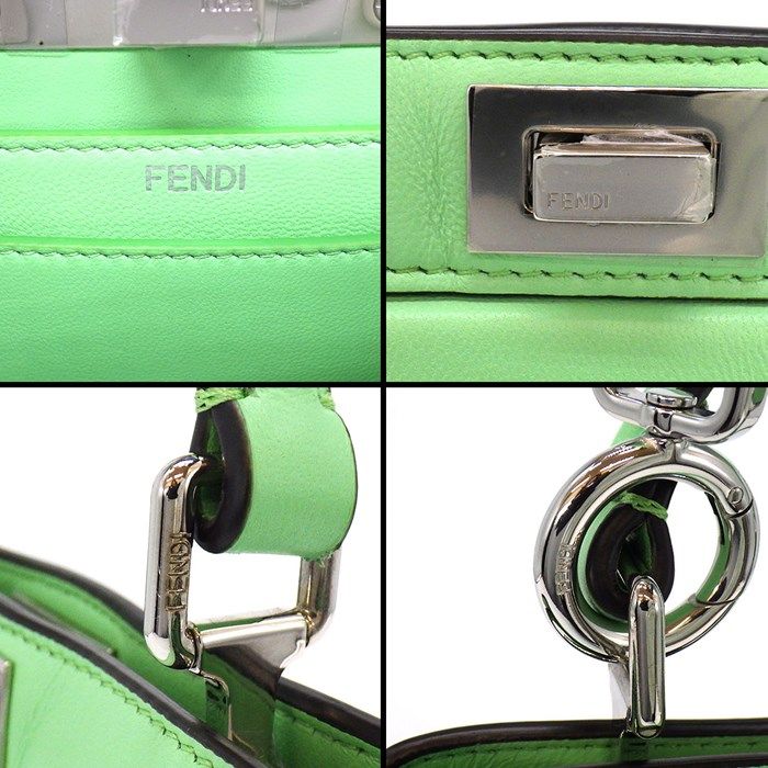Fendi Peekaboo I See You Petite Handbag in Green Nappa Leather