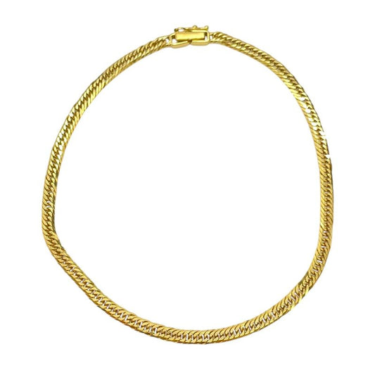 Exquisite K18 Gold 6-Sided Double Figaro Bracelet