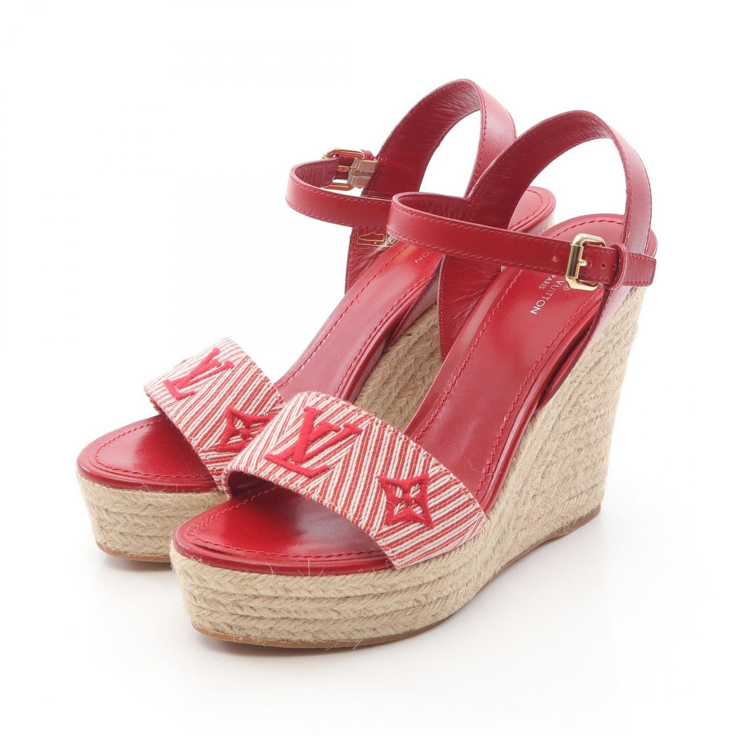 Louis Vuitton Sail Away Red Leather Sandals - Size 35.5