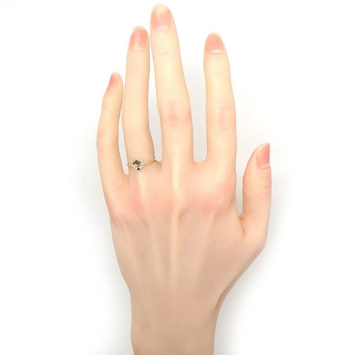 Exquisite Blue Topaz & Sapphire Circle Ring in K10 Yellow Gold