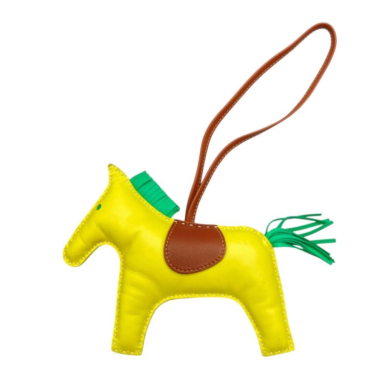 HERMES Rodeo GM Charm in Lime, Mint, and Fawn - Exquisite Craftsmanship