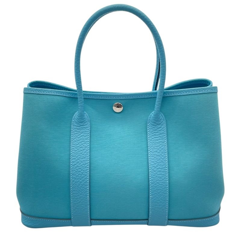 HERMES Garden Party TPM Handbag - Light Blue, 2018 Edition