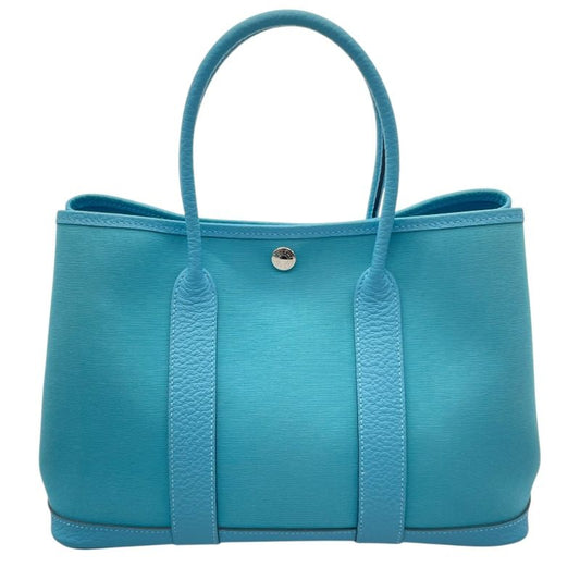 HERMES Garden Party TPM Handbag - Light Blue, 2018 Edition