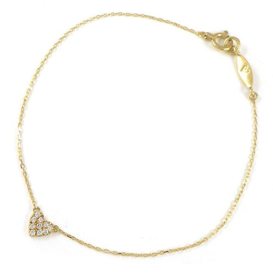 AHKAH Heart Pavé Bracelet with Diamonds in 18K Yellow Gold
