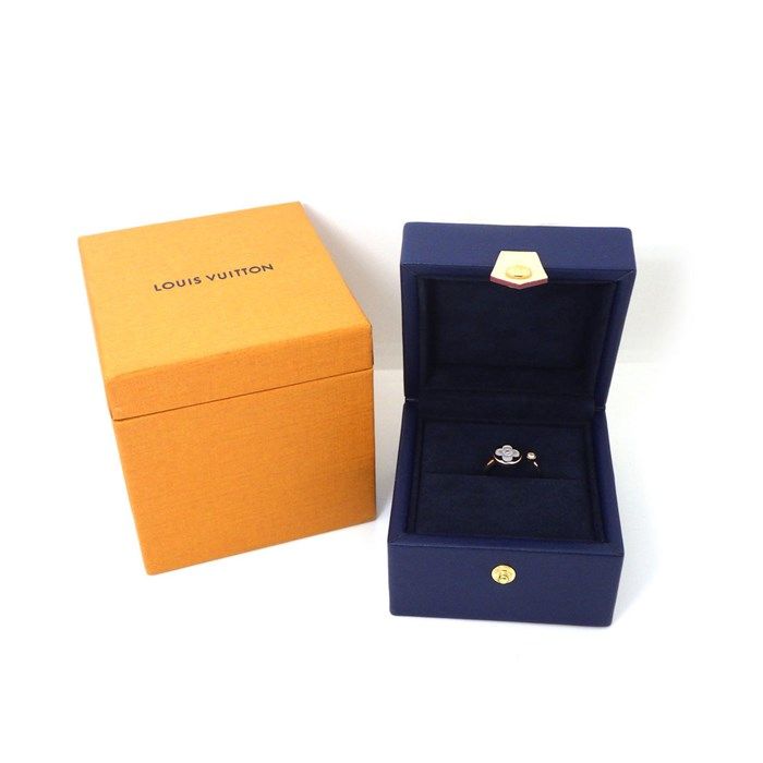 Louis Vuitton Monogram Blossom Mini Ring with Diamond in K18 Pink Gold