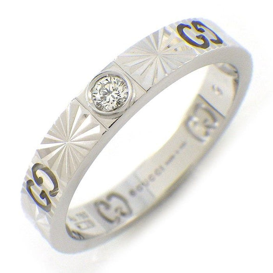 GUCCI Amore Heart Ring with Diamond in K18 White Gold - Size #9