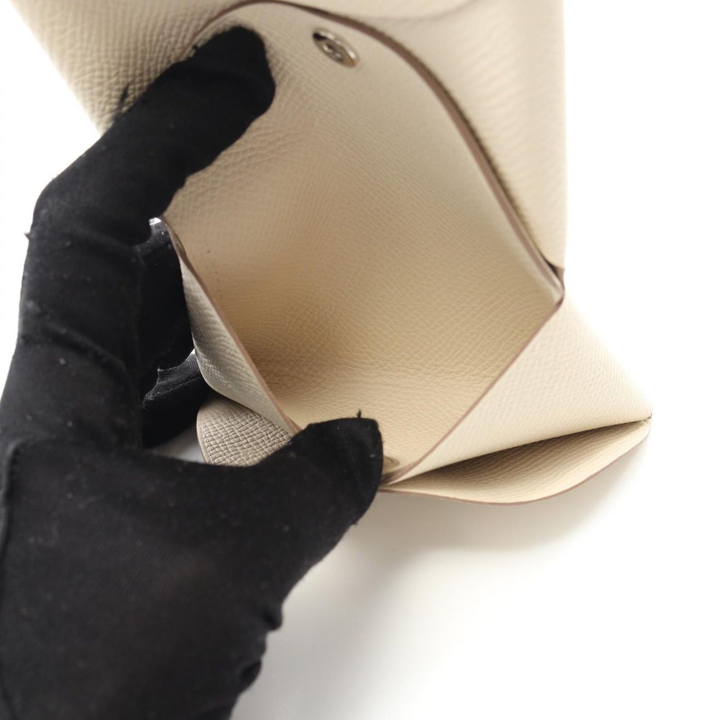 HERMES Calvi Duo Coin Case in White - Exquisite Craftsmanship