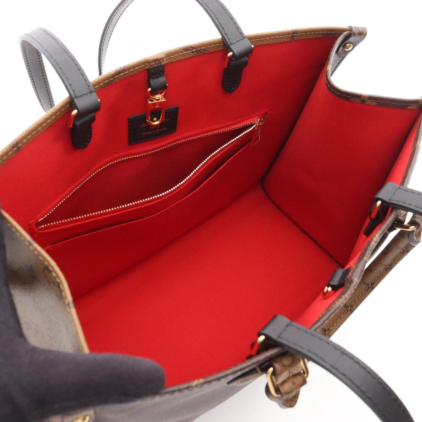 Louis Vuitton OnTheGo MM Tote Bag - Exquisite Beige & Brown Canvas