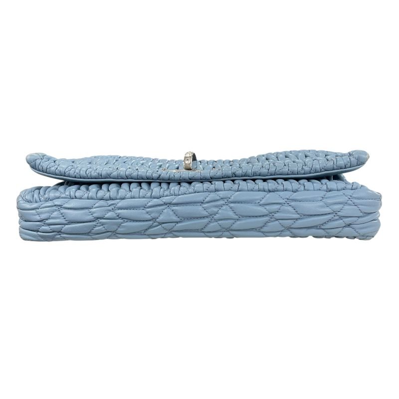 miu miu Nappa Crystal 2WAY Bag in Light Blue - Exquisite Craftsmanship