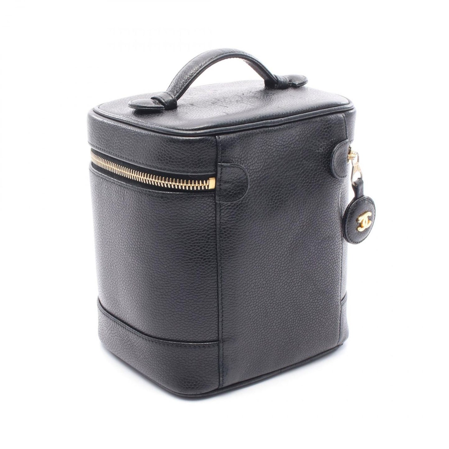 CHANEL Coco Mark Vanity Handbag in Black Caviar Skin - A01998