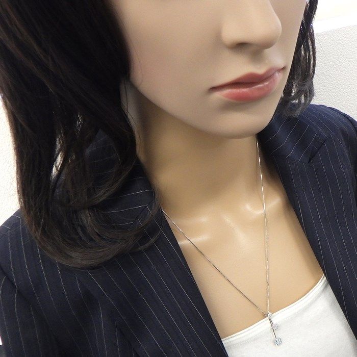 Exquisite Floral Diamond Necklace with Blue Diamonds - 0.50ct Total