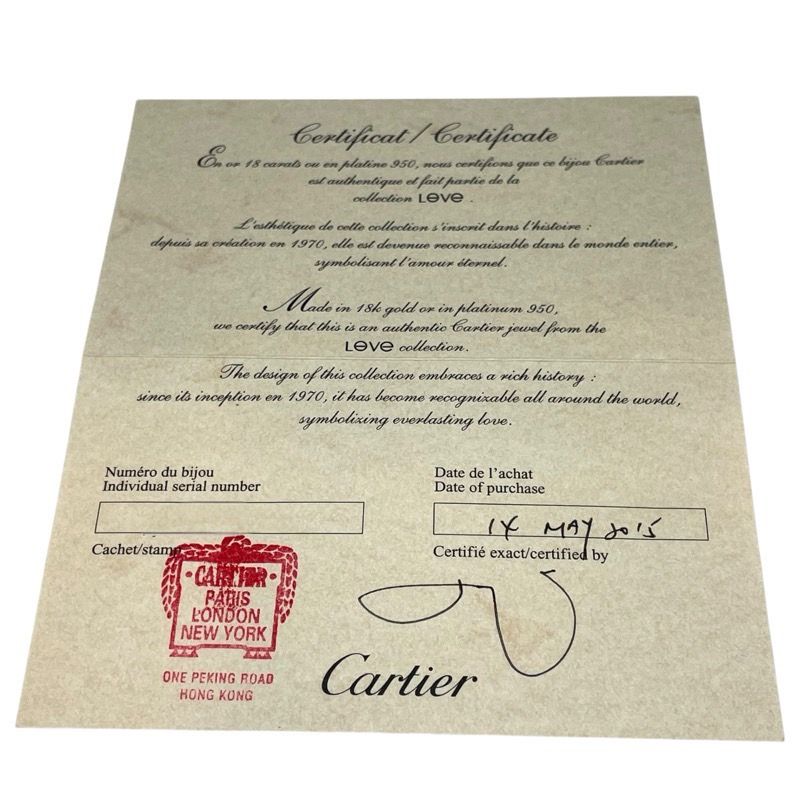 Cartier Love Series Diamond Hoop Necklace in 750PG