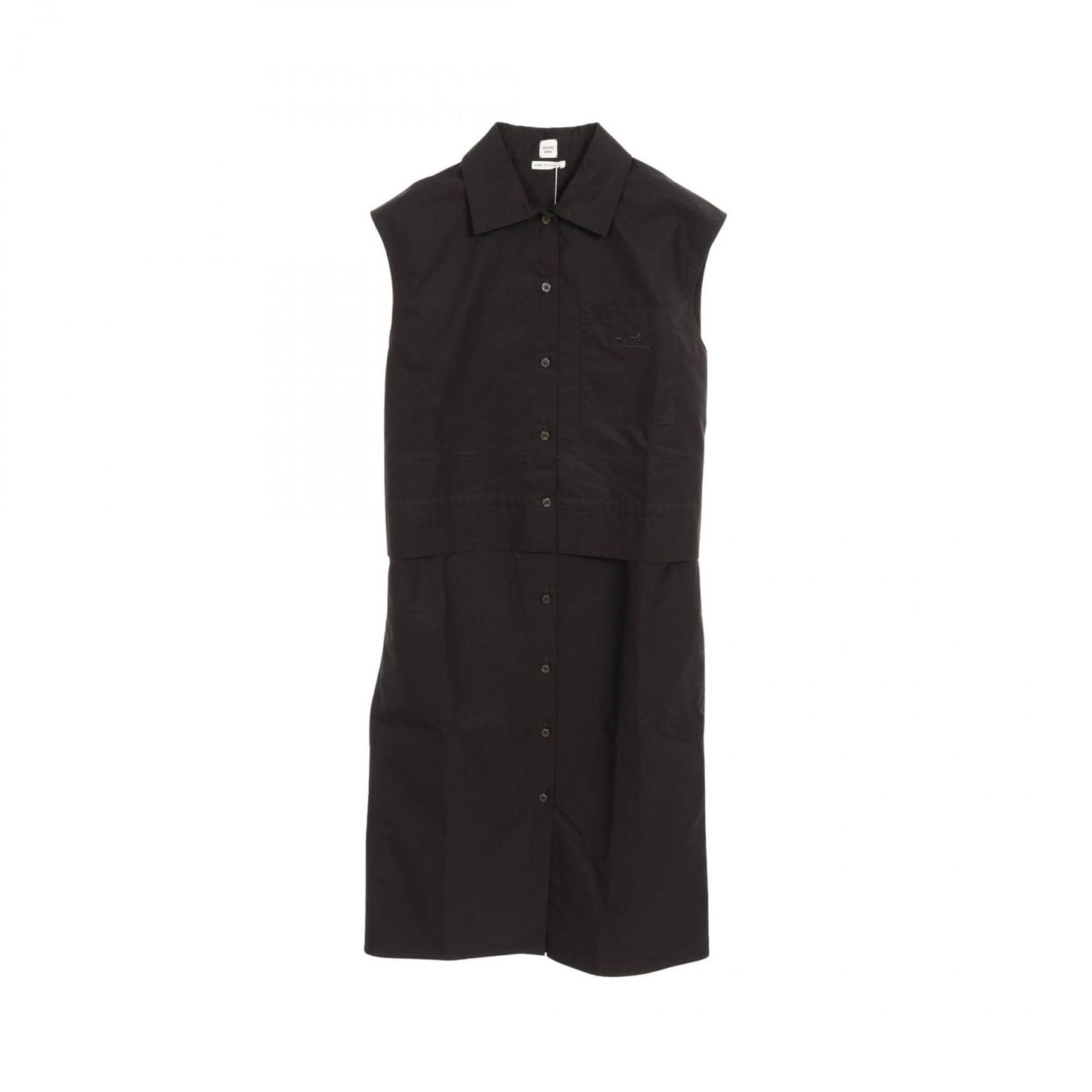 HERMES Black Cotton Carreche Dress - Timeless Elegance