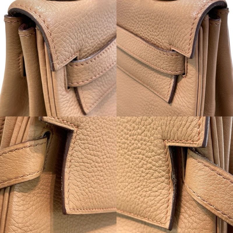 HERMES Kelly 32 Togo Leather in Tabac Camel with Silver Hardware