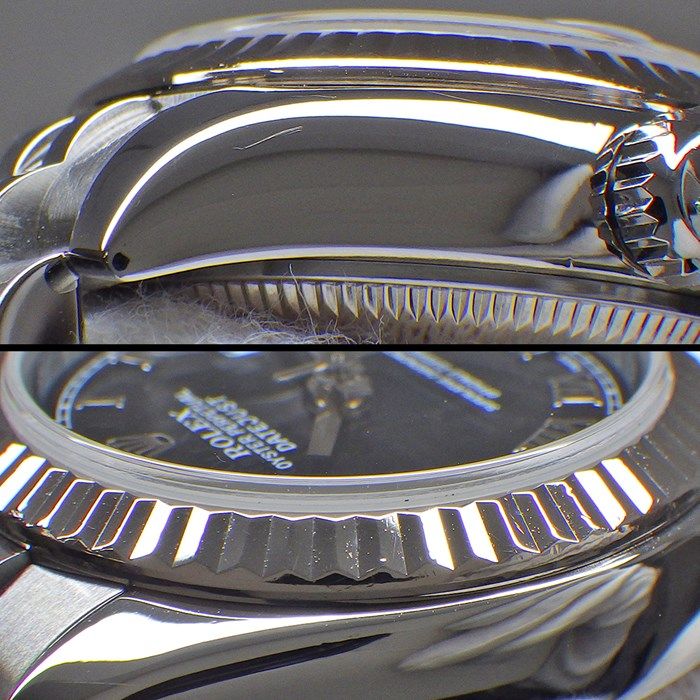 Rolex Lady-Datejust 26 179174 - Black Dial, White Gold & Steel