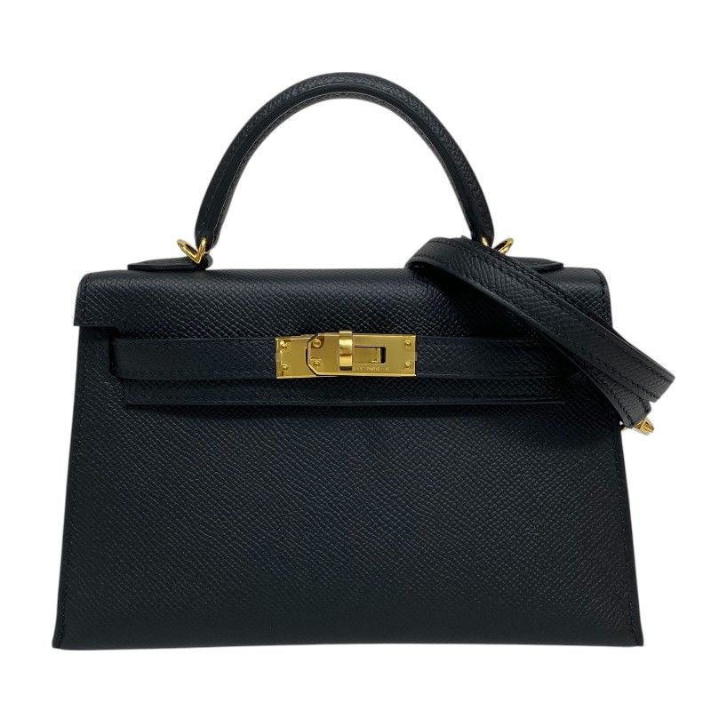 HERMES Mini Kelly 2 W刻 Black with Gold Hardware - Exquisite Craftsmanship