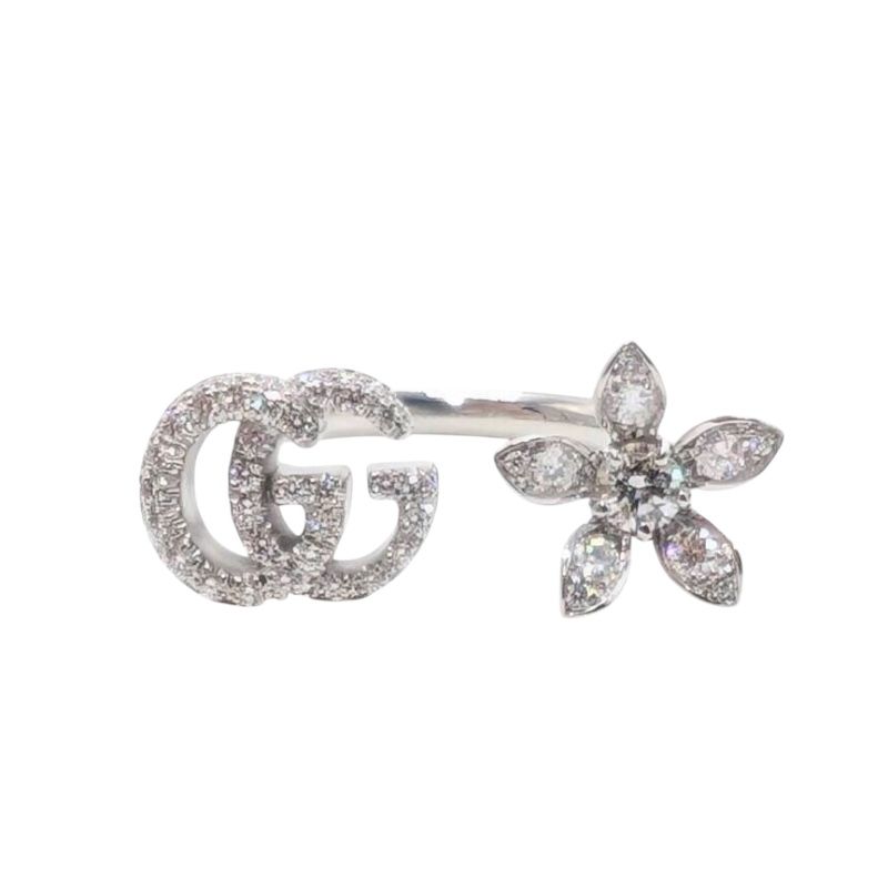 GUCCI Flora Diamond Ring in 750 White Gold - Exquisite Elegance