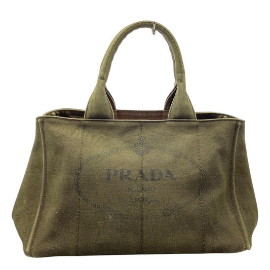 PRADA Canvas Kanapa Tote Bag in Khaki - Timeless Elegance