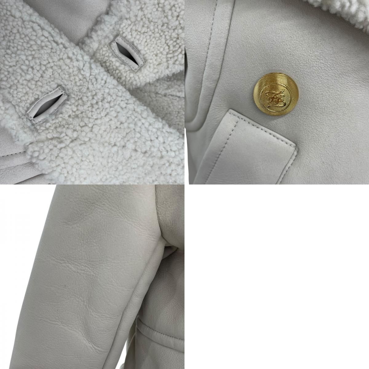 Fendi Cream Shearling Leather Jacket FM5360 - Exquisite Craftsmanship