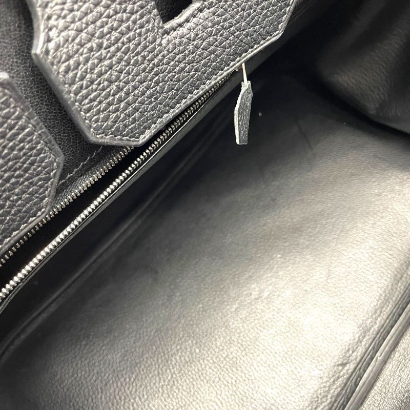 HERMES Birkin 35 Black Togo Leather Handbag with Silver Hardware
