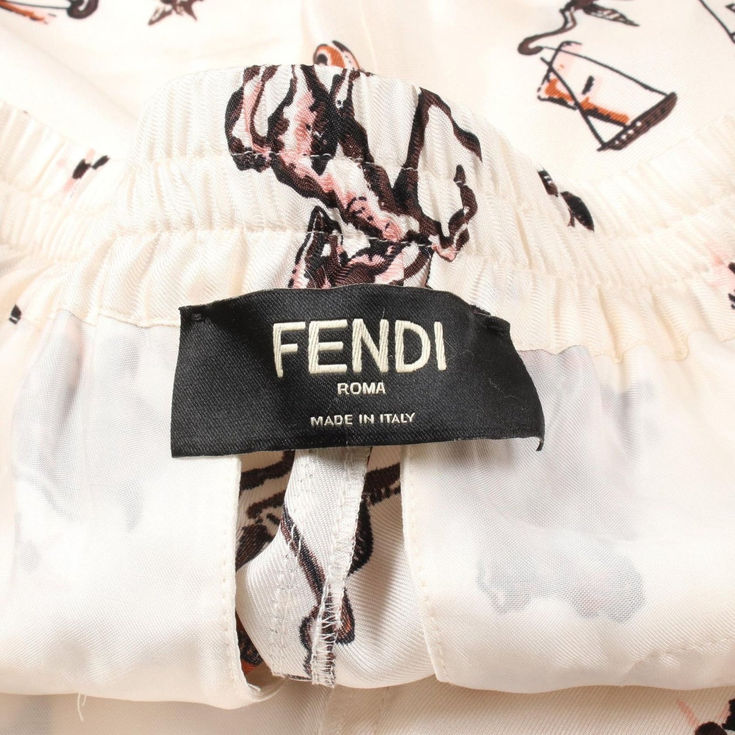 Fendi Astrology Silk Pants - Exquisite White/Orange Design