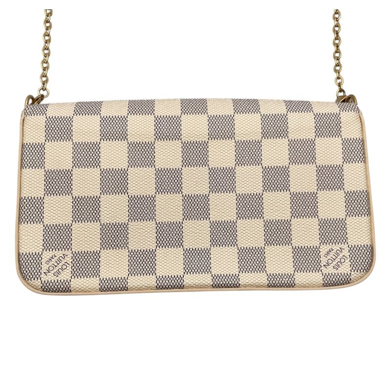 Louis Vuitton Pochette Felicie N63106 White Damier Azur Shoulder Bag