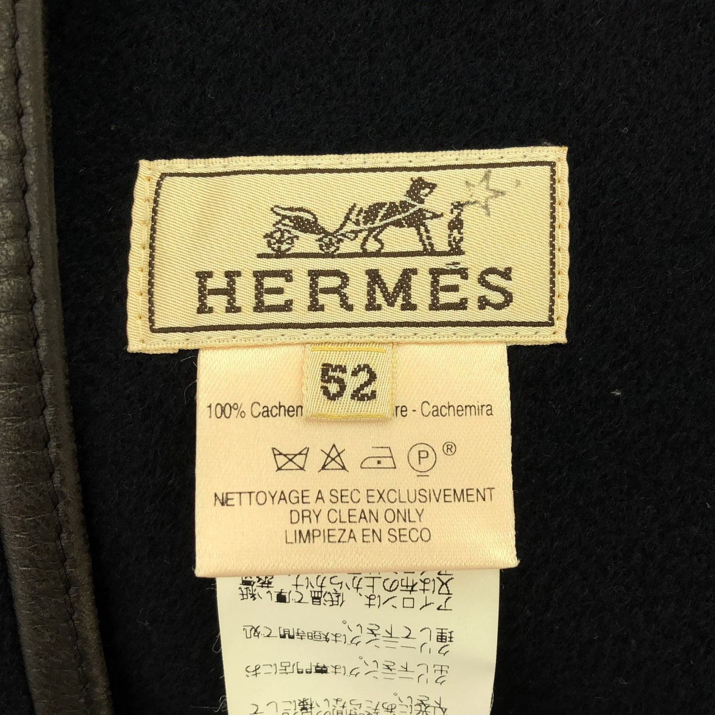HERMES Navy Cashmere Trench Coat - Timeless Elegance
