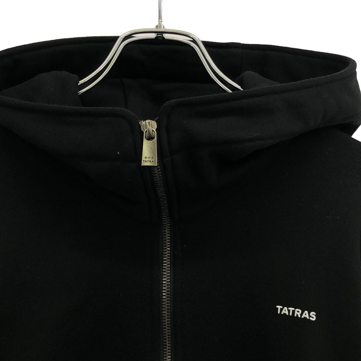 TATRAS Black Cotton Zip Hoodie - Exquisite Craftsmanship
