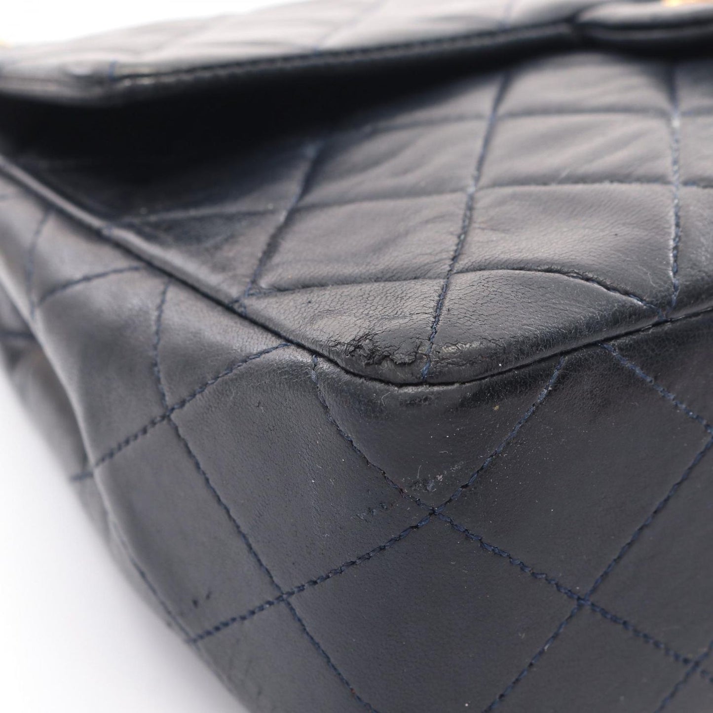 CHANEL Mini Matelassé 20 Shoulder Bag in Navy Lambskin