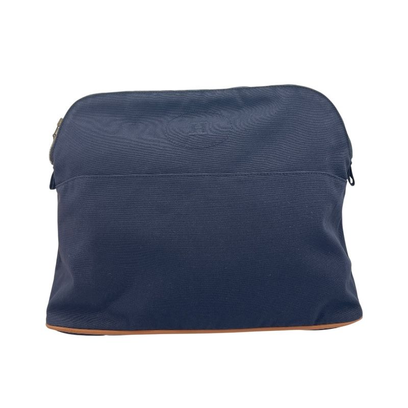 HERMES Bolide Pouch TGM in Navy Canvas & Leather - Unisex