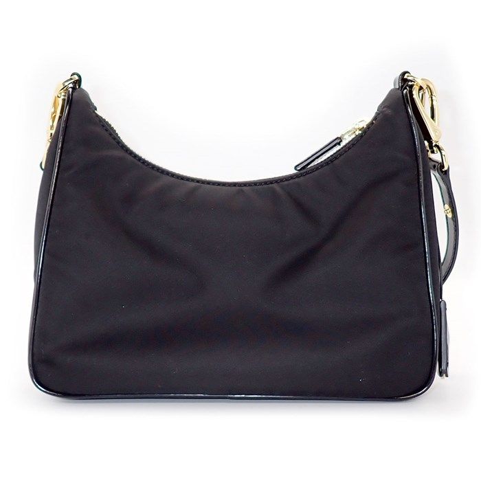 PRADA Re-Nylon Mini Shoulder Bag - Black Brushed Leather