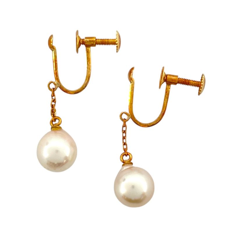 Exquisite K18 Gold Pearl Earrings - Timeless Elegance