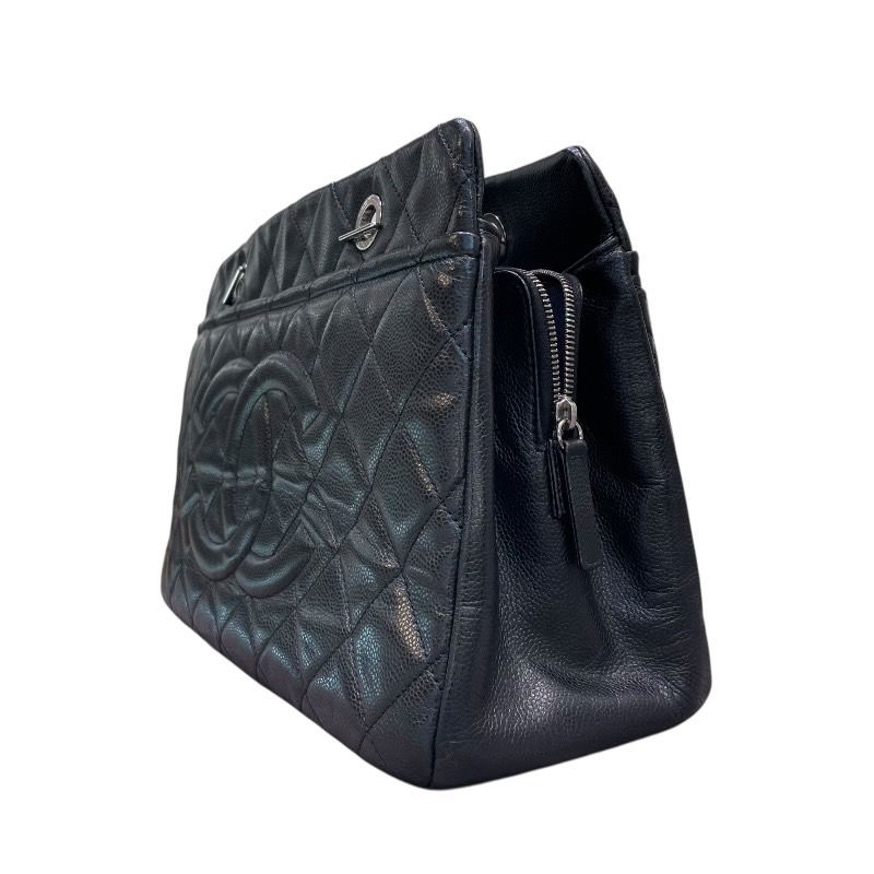 CHANEL Coco Mark Chain Tote - Black Caviar Leather