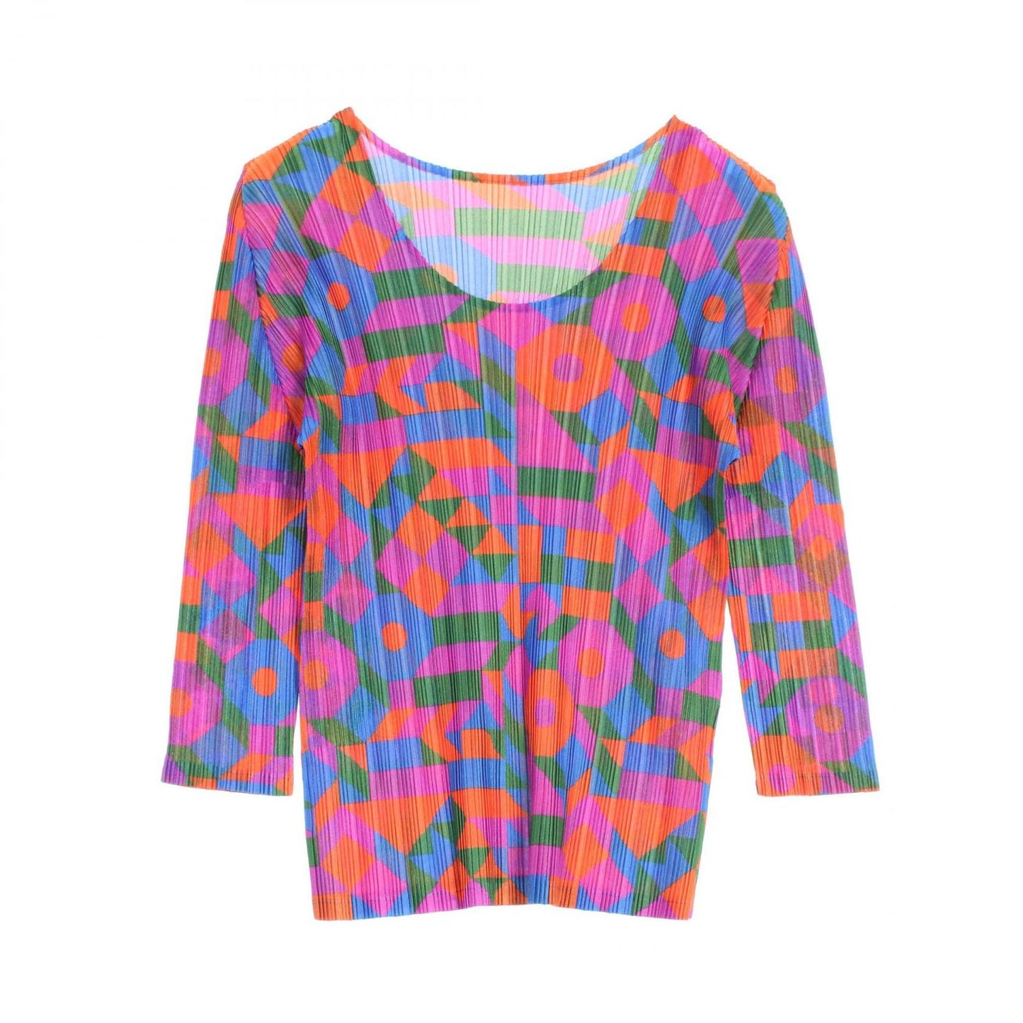 PLEATS PLEASE Elegant Purple Multi-Color Top - Size 3