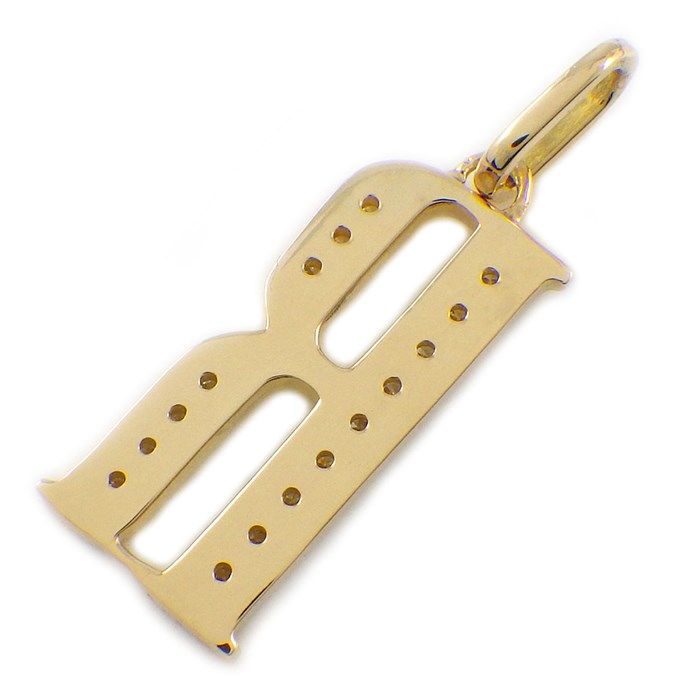 Exquisite Diamond Initial Pendant 'R' in 18K Yellow Gold