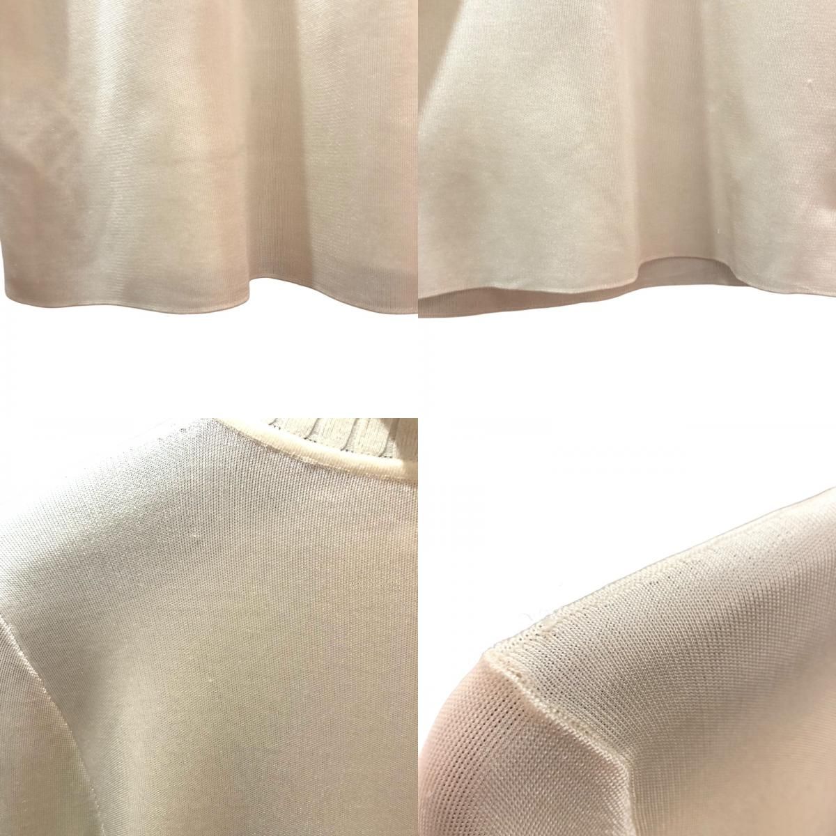 HERMES Ivory Silk Knit Sweater with Unique Neck Design