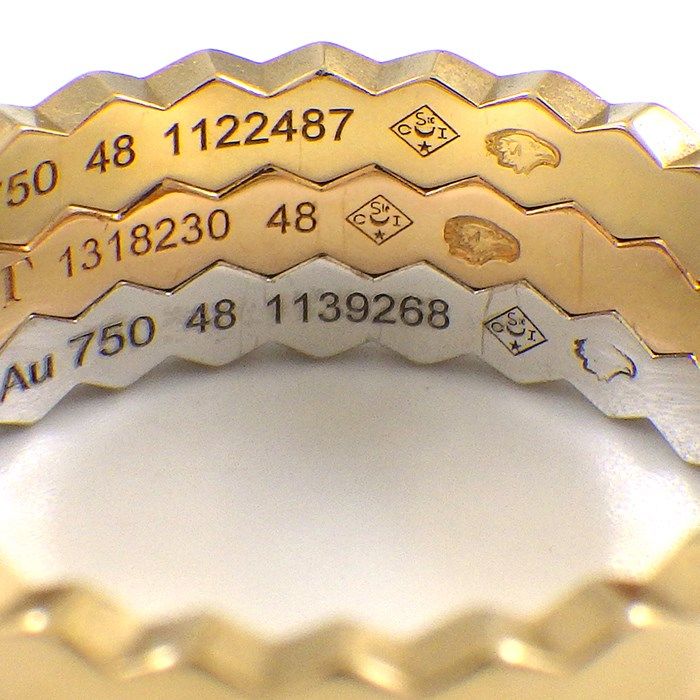 Chaumet Bee My Love Honeycomb Ring Set - 3-Color Gold & Diamonds